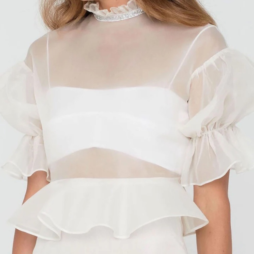 KIMBERLEY ANNE Coastlines Silk Organza Sheer Peplum - Picture 15 of 16